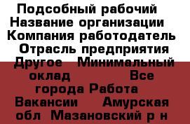 Подсобный рабочий › Название организации ­ Компания-работодатель › Отрасль предприятия ­ Другое › Минимальный оклад ­ 15 000 - Все города Работа » Вакансии   . Амурская обл.,Мазановский р-н